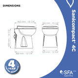 Saniflo SaniCOMPACT | One Piece Upflush Toilet