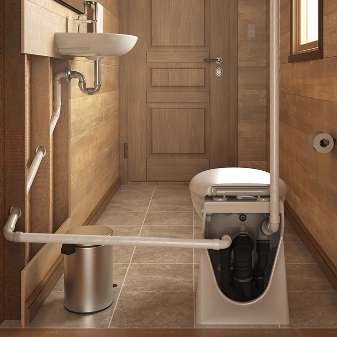 Saniflo Sanicompact C4 One-Piece UpFlush Toilet and Macerator